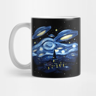 Starry Night UFO Alien Gifts Men Women Kids Funny Alien Mug